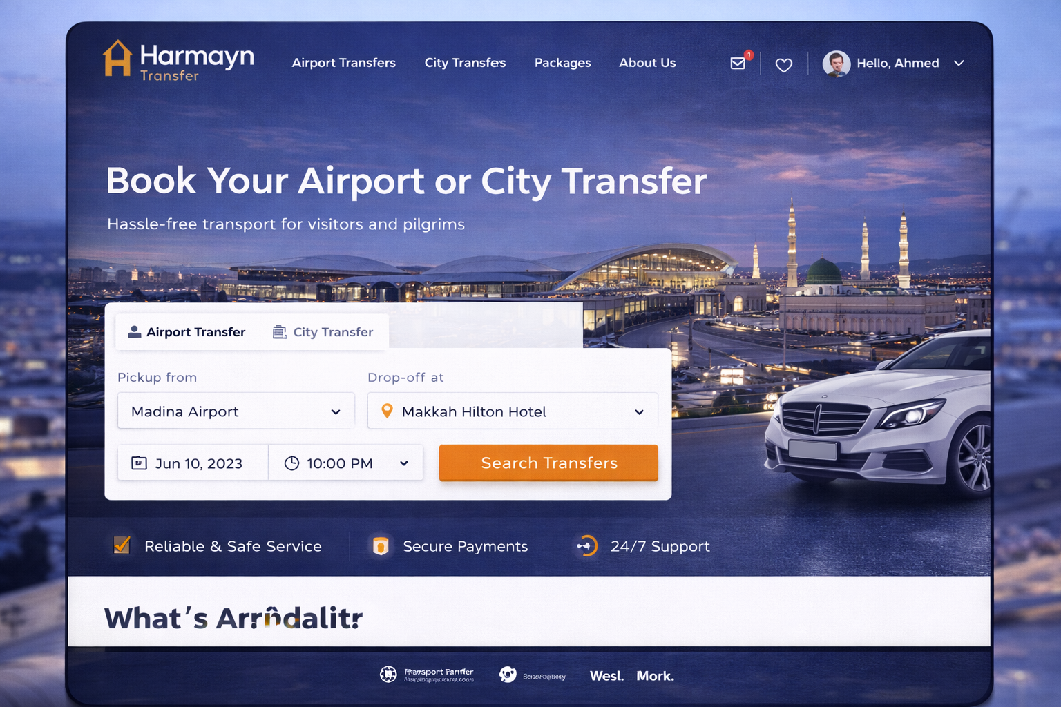 Airport and city transfer platform project cover