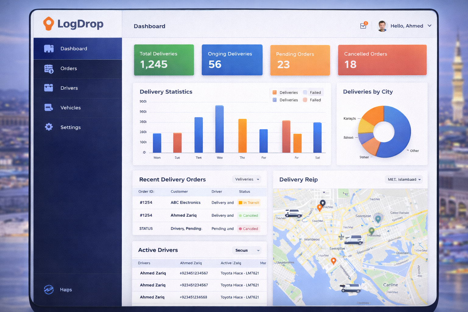 Logistics and delivery management platform project cover